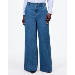Madewell Wide Sweep Denim Trousers Java Wash Blue Size 28 NWT NT510